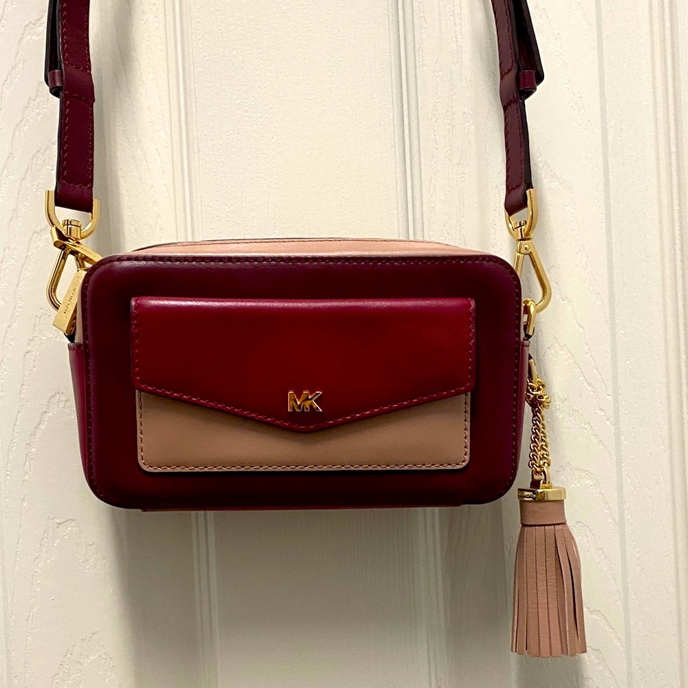 Michael Kors Burgundy, Cranberry and ballet Pink Crossbody Bag